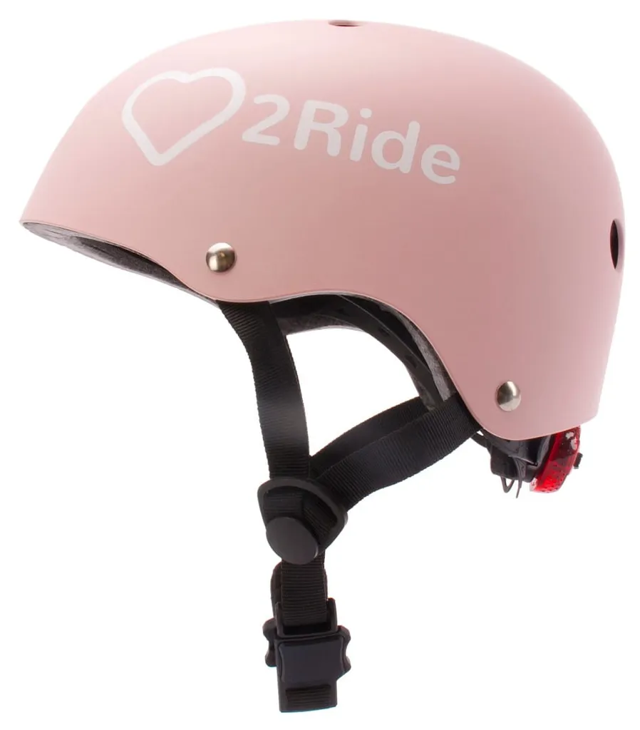 Kinderhelm Fahrrad Helm Fahrradhelm S 50-54 cm TRACKER Love 2 RIDE LED Powder Pink